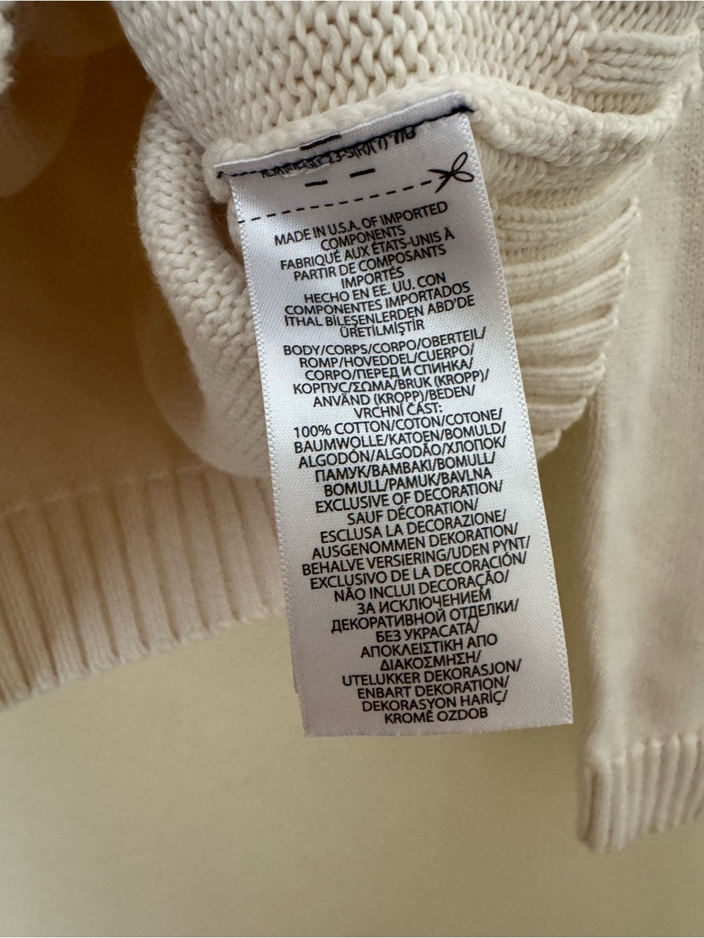 Polo Ralph Lauren American Flag Sweater USA Knit Crewneck Cream Size Medium - Picture 6 of 7